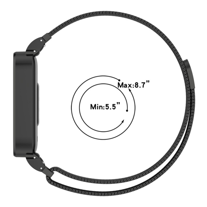 Ανταλλακτικό λουράκι QuickFit Xiaomi Smart Band 9 Active / Redmi Band 3 Milanese Band with Metal Frame Silver