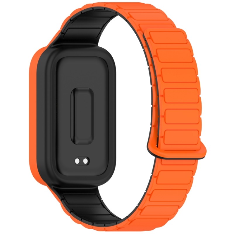 Ανταλλακτικό λουράκι QuickFit Xiaomi Smart Band 9 Active / Redmi Band 3 Dual Color Silicone Band Orange/Black