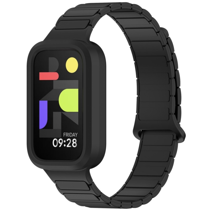 Ανταλλακτικό λουράκι QuickFit Xiaomi Smart Band 9 Active / Redmi Band 3 Dual Color Silicone Band Black