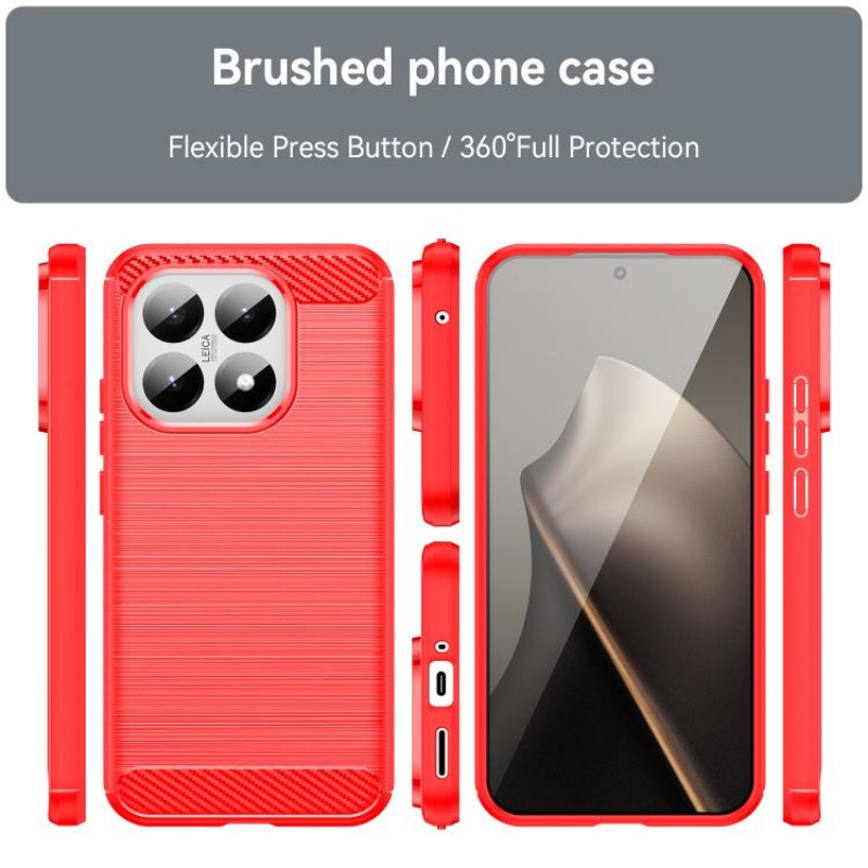 Θήκη TPU Carbon Fiber Brushed Xiaomi 15T 5G Red