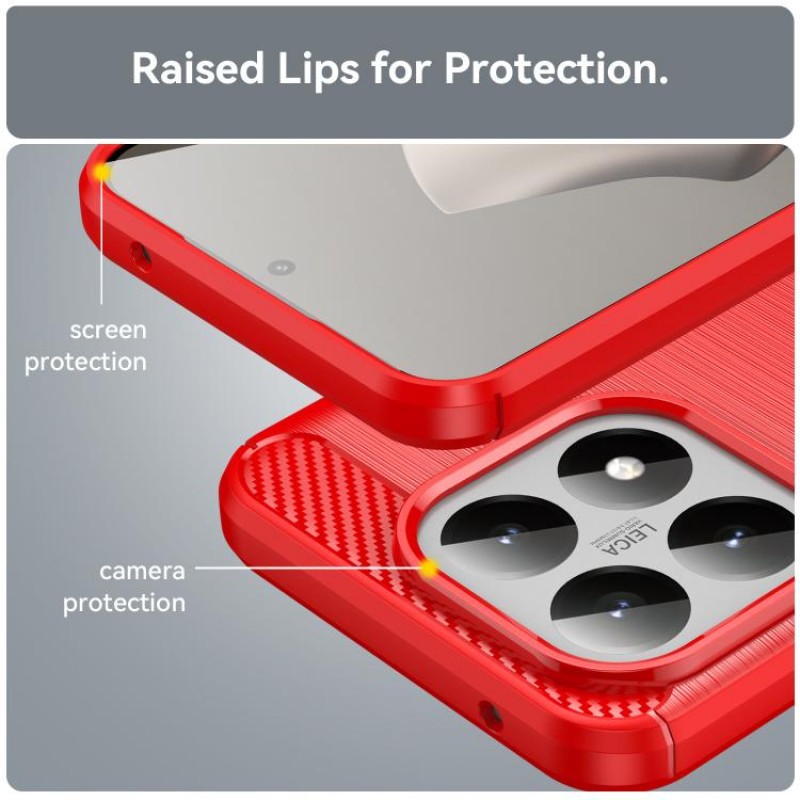Θήκη TPU Carbon Fiber Brushed Xiaomi 15T 5G Red