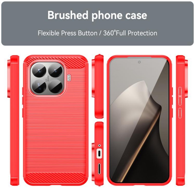 Θήκη TPU Carbon Fiber Brushed Xiaomi 15T Pro 5G Red