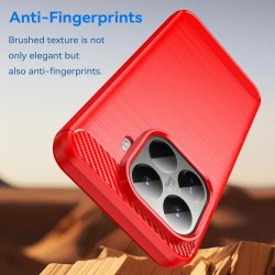 Θήκη TPU Carbon Fiber Brushed Xiaomi 15T Pro 5G Red