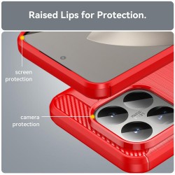 Θήκη TPU Carbon Fiber Brushed Xiaomi 15T Pro 5G Red