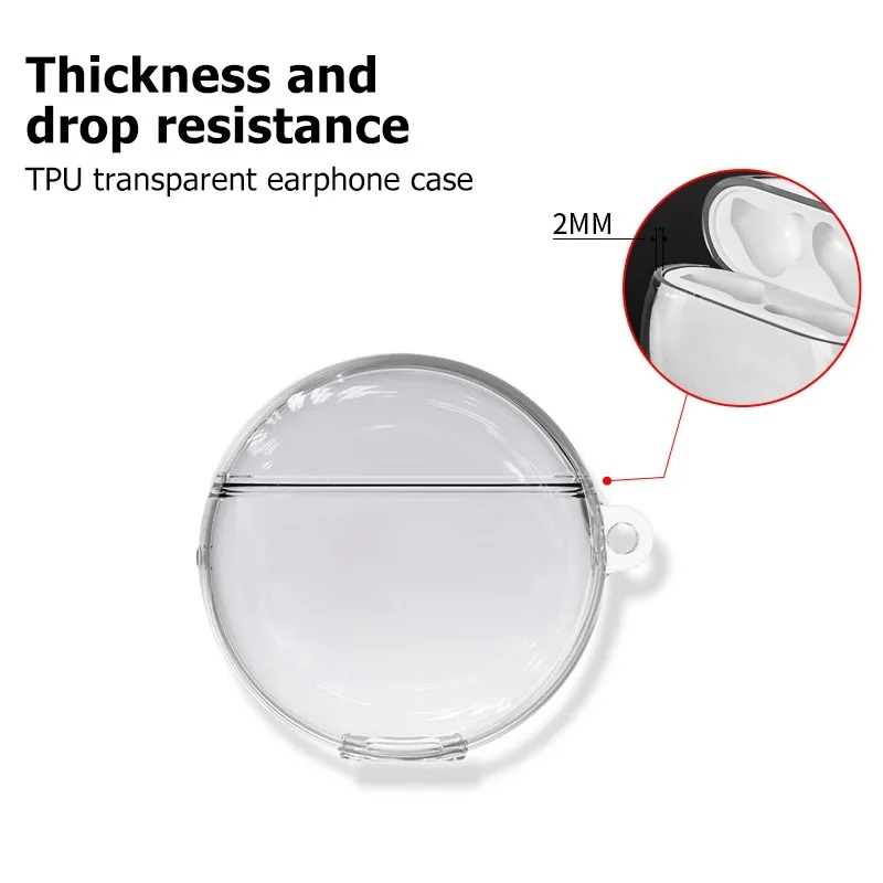 Θήκη Huawei Freebuds 7i Silicone Skin with Carabiner Transparent