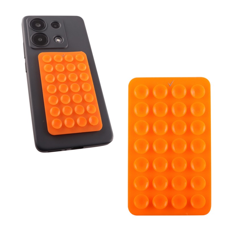 Βάση Στήριξης με Βεντούζα Σιλικόνης Διπλής Όψης Για Κινητό Orange