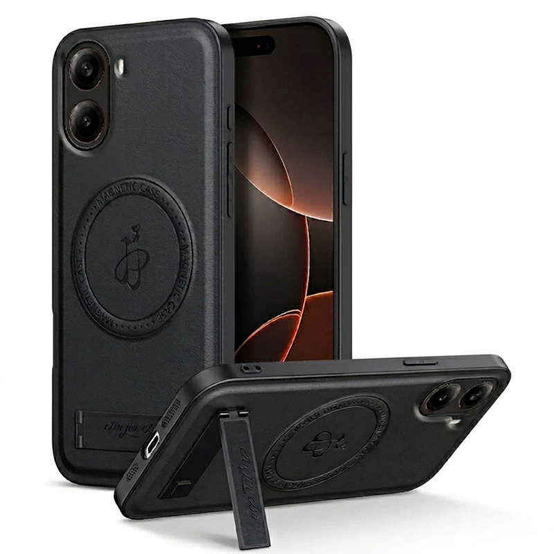 Θήκη Luxury Hybrid Leather Magnetic Stand Cover Xiaomi Poco X8 Pro Max Black