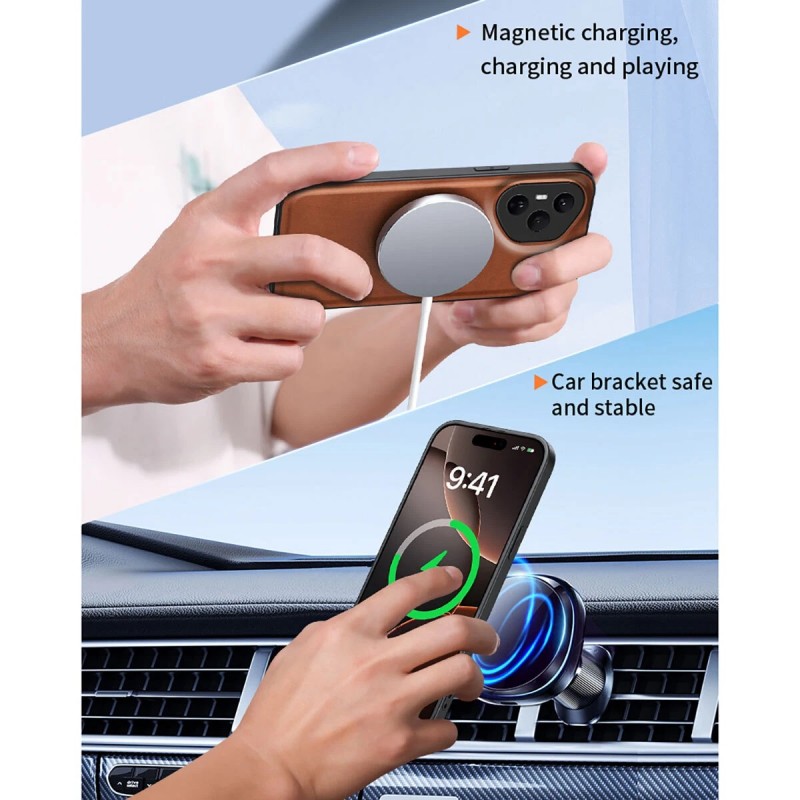 Θήκη Luxury Hybrid Leather Magnetic Stand Cover Oppo Reno15 5G Blue