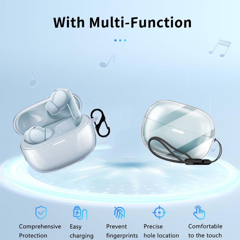 Θήκη Xiaomi Redmi Buds 8 Pro Silicone Skin with Carabiner Clear