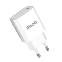 Φορτιστής BWOO GaN Wall Charger CDA159 1x USB-C + Cable USB-C-1xUSB-C 20W White