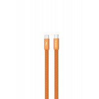 Καλώδιο Data Devia Ultra3 Metal Woven Flat Fast Charging Cable USB-C to USB-C 240W 1.5m Orange