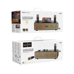 Ασύρματο Ηχείο Hoco BS63 Graceful with 2 Microphones 20W με 4 ώρες Λειτουργίας Black