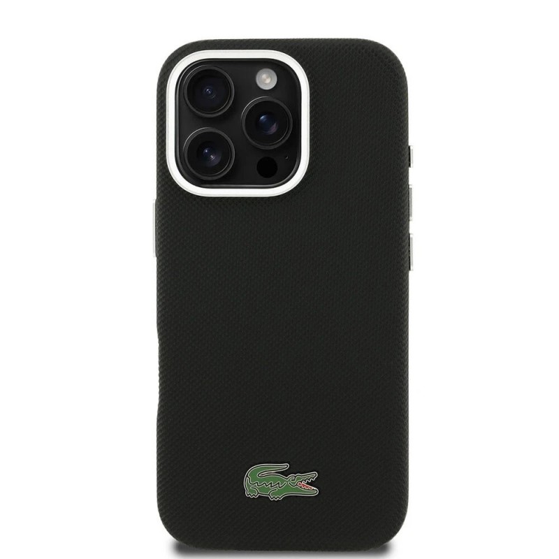 Θήκη Lacoste PVC Iconic Petit Pique Metal Logo MagSafe Case Apple iPhone 16 Pro Max (6.9") Black