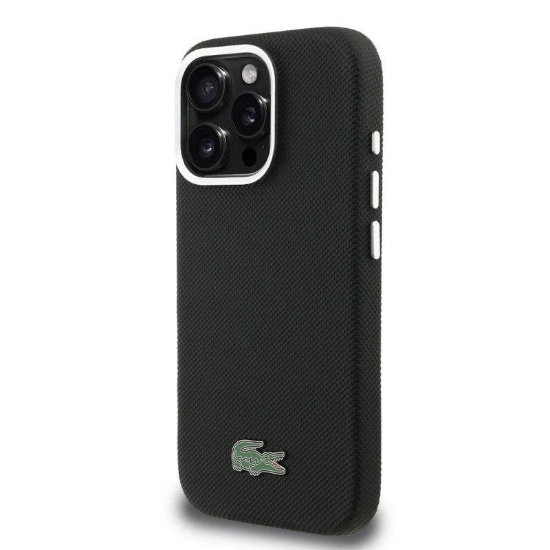 Θήκη Lacoste PVC Iconic Petit Pique Metal Logo MagSafe Case Apple iPhone 16 Pro Max (6.9") Black