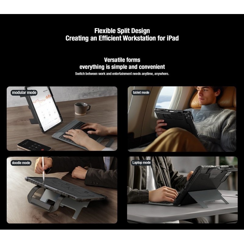 Θήκη Πληκτρολογίου/Υποδοχή Γραφίδας Nillkin Bumper GO Keyboard Case (Backlit Version) Apple iPad Air 10.9” 4 / 5 / 2020-2022 / 11” 6 / 7 / 2024-2025 Black