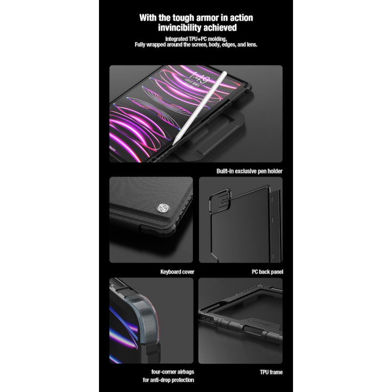 Θήκη Πληκτρολογίου/Υποδοχή Γραφίδας Nillkin Bumper GO Keyboard Case (Backlit Version) Apple iPad Air 10.9” 4 / 5 / 2020-2022 / 11” 6 / 7 / 2024-2025 Black