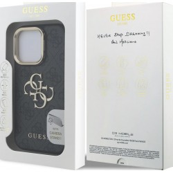 Θήκη Guess PU 4G Metal Logo Stand Camera Frame Case Apple iPhone 16 Pro Max (6.9") Black