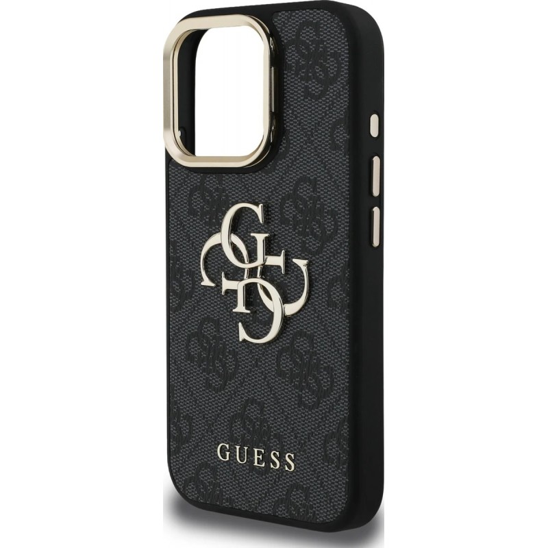 Θήκη Guess PU 4G Metal Logo Stand Camera Frame Case Apple iPhone 16 Pro Max (6.9") Black