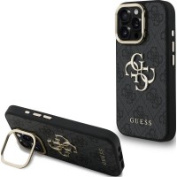Θήκη Guess PU 4G Metal Logo Stand Camera Frame Case Apple iPhone 16 Pro Max (6.9") Black