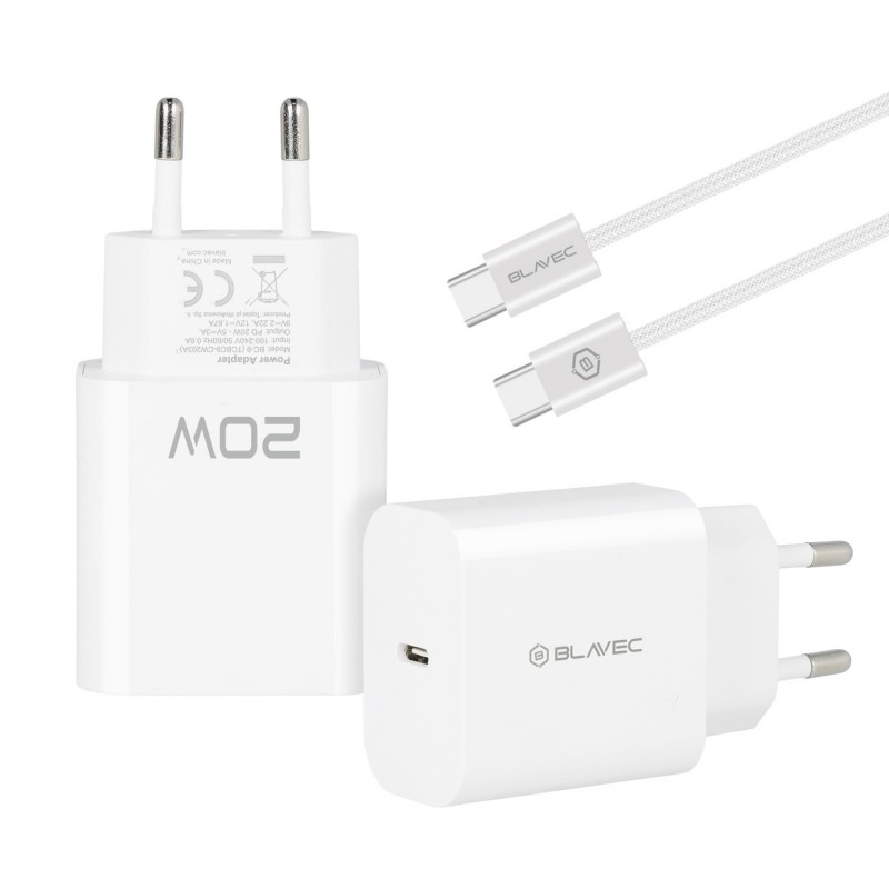 Φορτιστής Blavec Wall Charger BC-9 Type-C with Type-C to Type-C Cable 20W White (TCBC9-CW203A+CC)