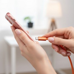 Καλώδιο Data Forcell F-Energy ACYH23 Cafule Color Fast Charging Cable USB-C to USB-C 100W 1.2m Orange