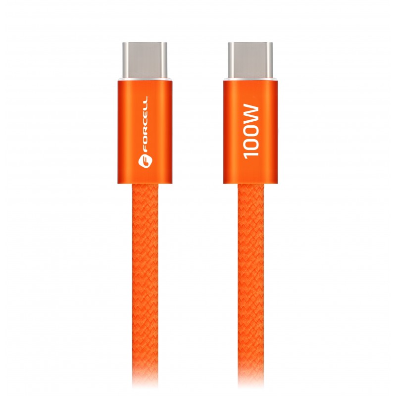 Καλώδιο Data Forcell F-Energy ACYH23 Cafule Color Fast Charging Cable USB-C to USB-C 100W 1.2m Orange