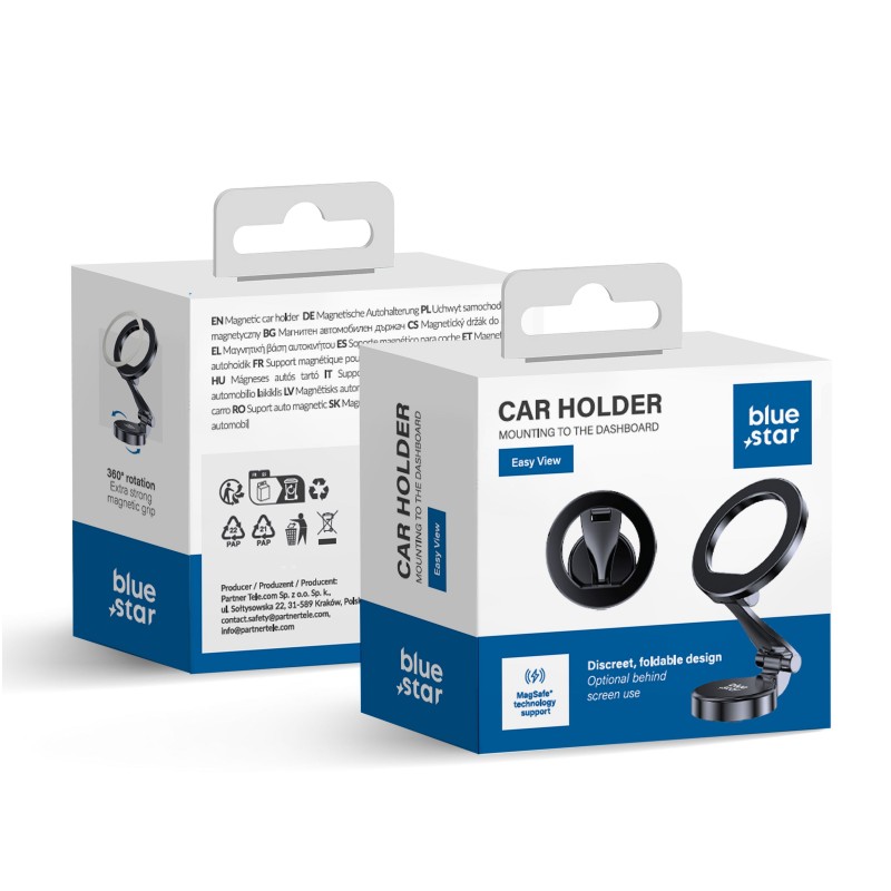 Βάση Αυτοκινήτου Blue Star Easy View Magnetic Car Holder For Dashboard Compatible With MagSafe Black