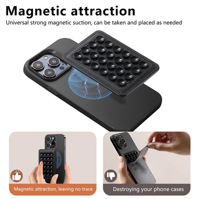 Βάση Βεντούζα Σιλικόνης με Magsafe Για Κινητό Black