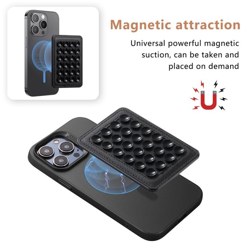 Βάση Βεντούζα Σιλικόνης με Magsafe Για Κινητό Black
