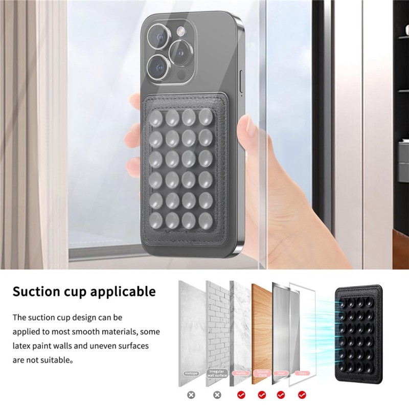 Βάση Βεντούζα Σιλικόνης με Magsafe Για Κινητό Black