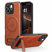 Θήκη Luxury Hybrid Leather Magnetic Stand Cover Oppo Reno15 Pro 5G Brown