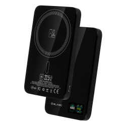 Εξωτερική Μπαταρία Blavec Powerbank 5000mAh BJ-04 Slim 7,8mm - Type C - 22,5W Magnetic Magsafe 3 in 1 (PBBJ04-MC5G) Black Glass