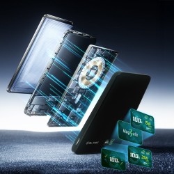 Εξωτερική Μπαταρία Blavec Powerbank 5000mAh BJ-04 Slim 7,8mm - Type C - 22,5W Magnetic Magsafe 3 in 1 (PBBJ04-MC5G) Black Glass