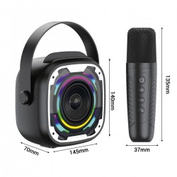 Φορητό Ηχείο Blavec WS-08 Karaoke Idol Portable Bluetooth Speaker with 2 Microphones 8W Black