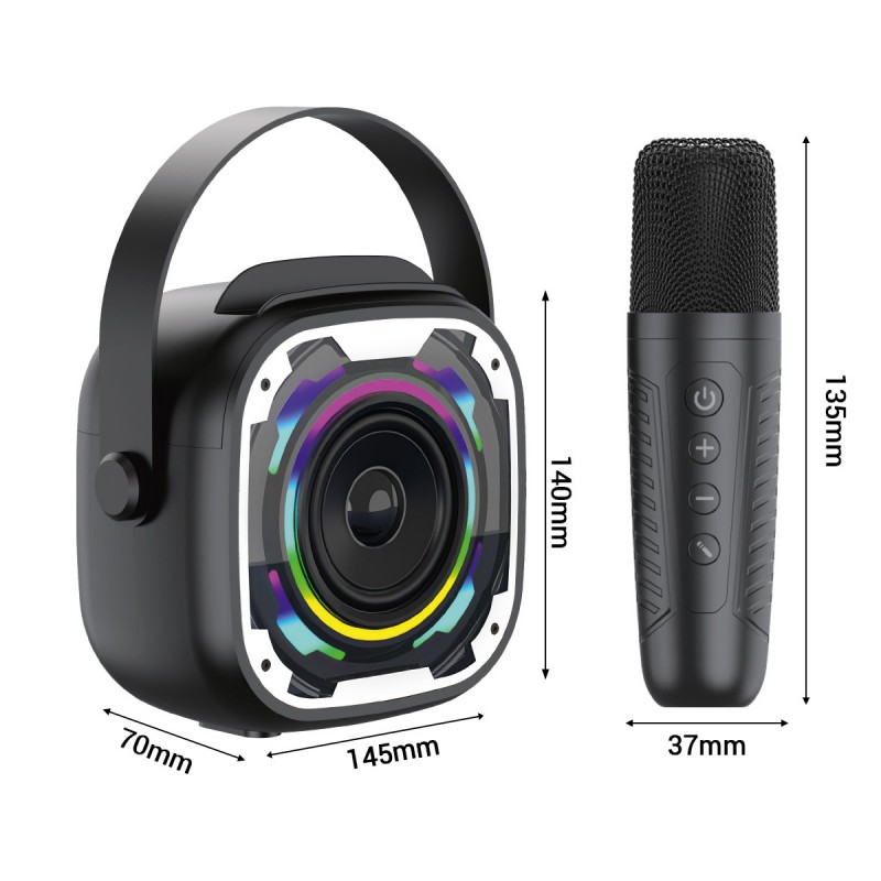 Φορητό Ηχείο Blavec WS-08 Karaoke Idol Portable Bluetooth Speaker with 2 Microphones 8W Black