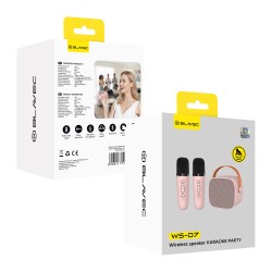 Φορητό Ηχείο Blavec WS-07 Karaoke Party Portable Bluetooth Speaker with 2 Microphones 5W Pink