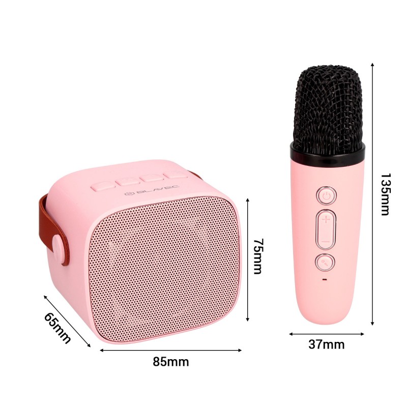 Φορητό Ηχείο Blavec WS-07 Karaoke Party Portable Bluetooth Speaker with 2 Microphones 5W Pink