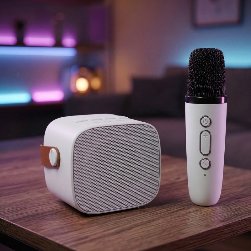 Φορητό Ηχείο Blavec WS-07 Karaoke Party Portable Bluetooth Speaker with 2 Microphones 5W White