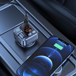Φορτιστής Αυτοκινήτου Blavec TR-05 USB-A & USB-C Bluetooth FM Transmitter Flash 30W Car Charger Black