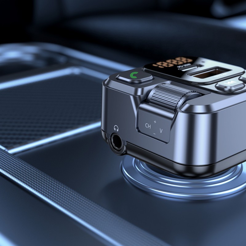 Φορτιστής Αυτοκινήτου Blavec TR-05 USB-A & USB-C Bluetooth FM Transmitter Flash 30W Car Charger Black