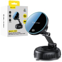 Βάση Αυτοκινήτου Blavec Car Holder BHC-02 Vacum Magnetic with Induction Charger to Windshield / Dashboard Qi2.2 25W (BHC02-QI2PMWIB) Black 