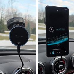 Βάση Αυτοκινήτου Blavec Car Holder BHC-02 Vacum Magnetic with Induction Charger to Windshield / Dashboard Qi2.2 25W (BHC02-QI2PMWIB) Black 