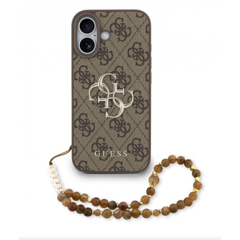 Θήκη Guess PU 4G Metal Logo Strap Apple iPhone 17 (6.3") Brown
