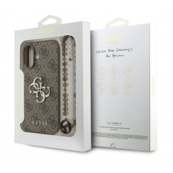 Θήκη Guess PU 4G Metal Logo Strap Apple iPhone 17 (6.3") Brown