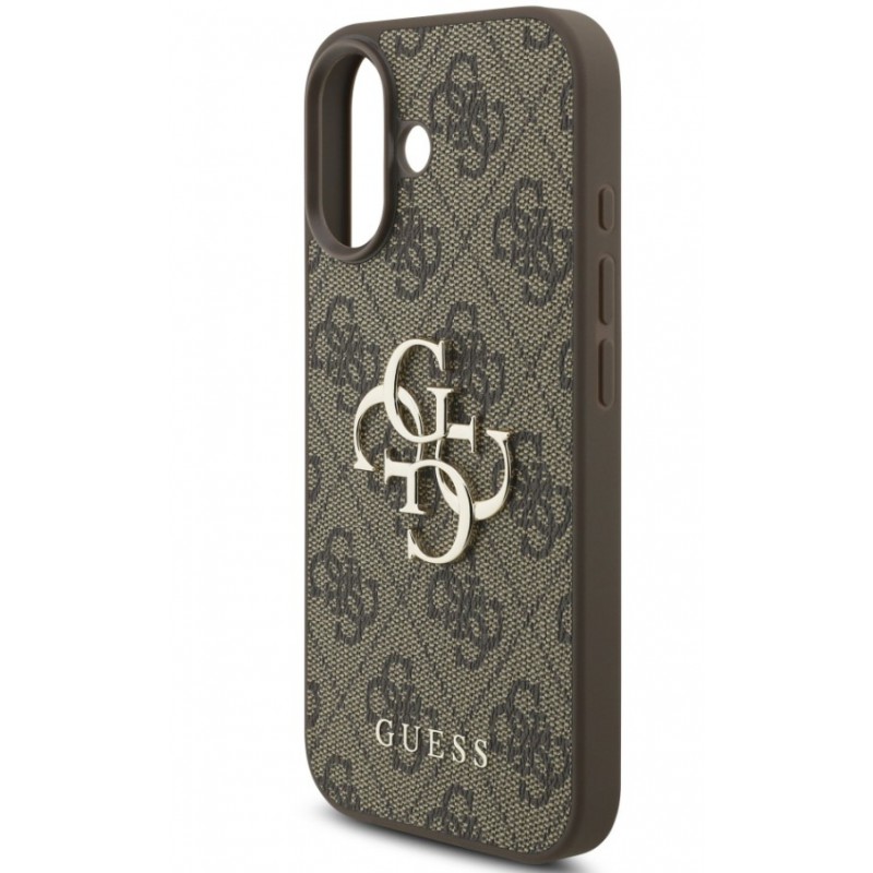 Θήκη Guess PU 4G Metal Logo Strap Apple iPhone 17 (6.3") Brown