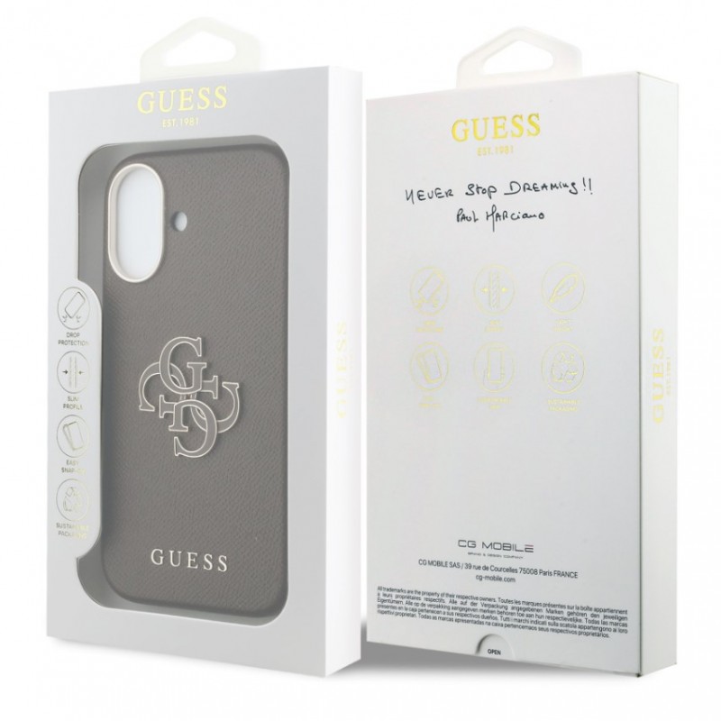 Θήκη Guess PU Resin Logo Case Apple iPhone 17 (6.3") Brown