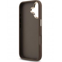 Θήκη Guess PU Leather 4G Metal Logo Gold Frame Case Apple iPhone 17 (6.3") Brown