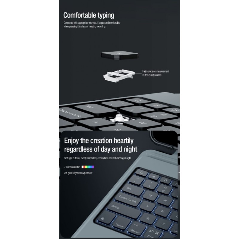 Θήκη Πληκτρολογίου/Υποδοχή Γραφίδας Nillkin Bumper Combo Keyboard Case (Backlit Version) Apple iPad Pro 13" 2024 Black