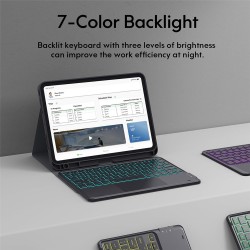 Θήκη Πληκτρολογίου/Υποδοχη ΄Γραφίδας Keyboard QWERTY with Touchpad and Backlight Apple iPad Pro 11" (2024/2025) Black 