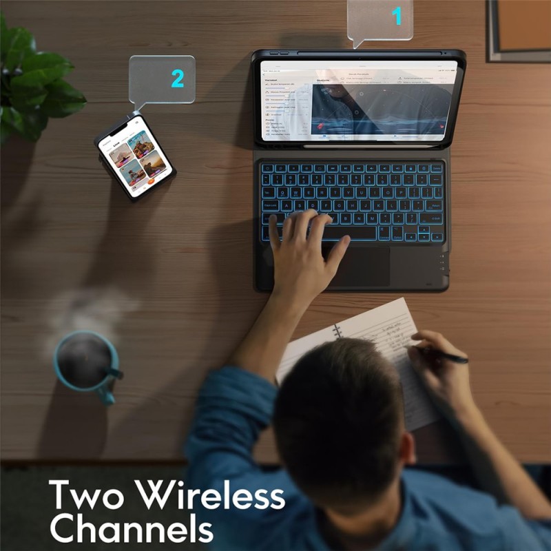 Θήκη Πληκτρολογίου/Υποδοχη ΄Γραφίδας Keyboard QWERTY with Touchpad and Backlight Apple iPad Pro 11" (2024/2025) Black 